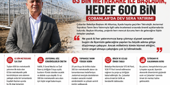 Altuntaş: “Çobanlar’da Dev Sera Hamlesi”
