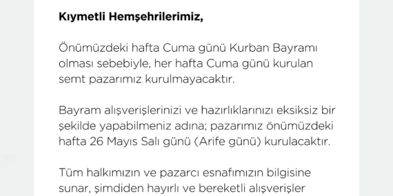 Çobanlar’da Bayram Öncesi Semt Pazarı Günü Değişti! İşte Yeni Tarih