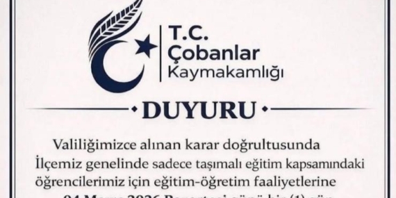 Çobanlar’da Taşımalı Eğitime 1 Gün Ara Verildi